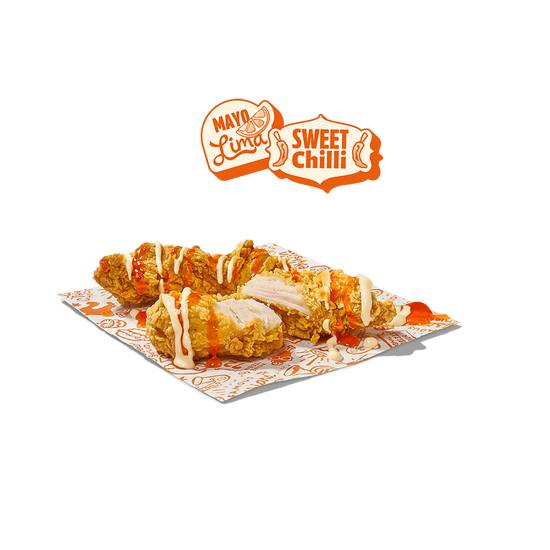 3 Tiras con salsa Mayo Lima & Sweet Chilli