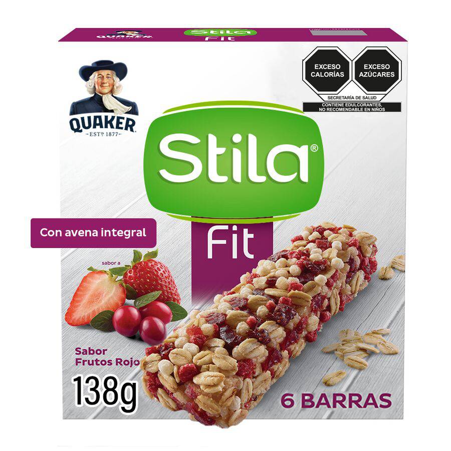 Quaker stila fit barras frutos rojos (caja 6 x 23 g)