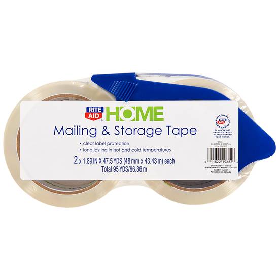 Rite Aid Home Mailing & Storage Tape 1.89" x 47.5 yds (2 ct)