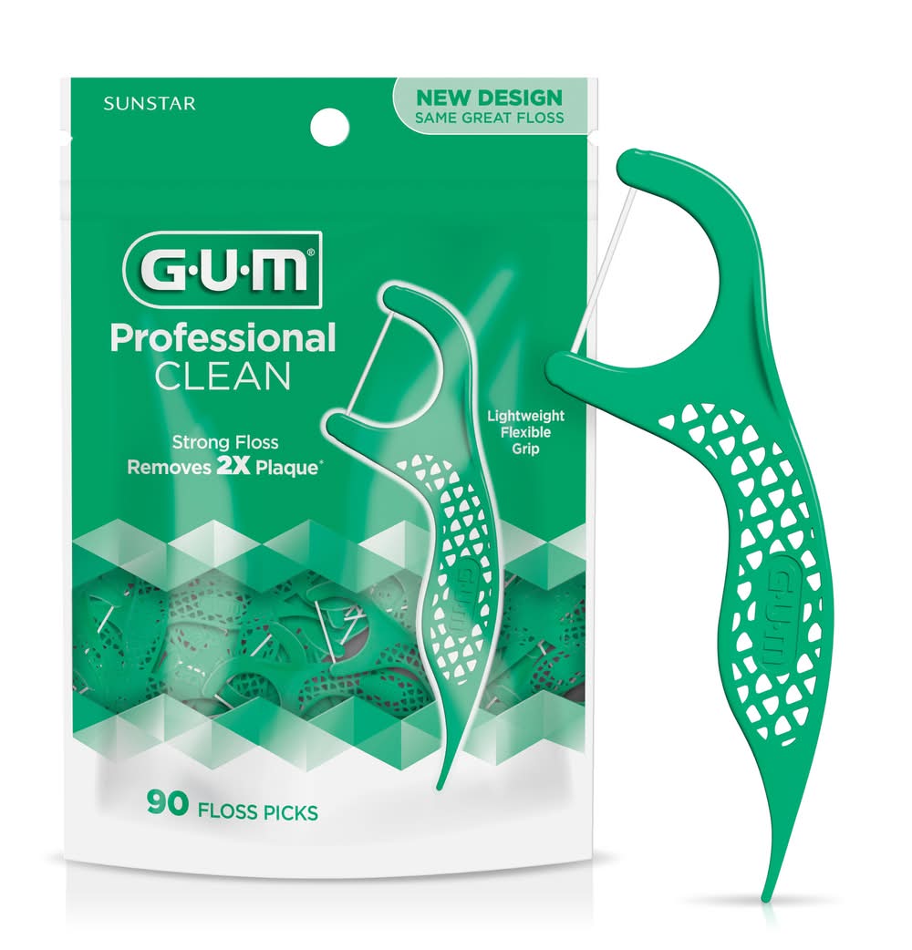 GUM Professional Clean Extra Strong Flossers, Fresh Mint (3.8 oz, 90 ct)