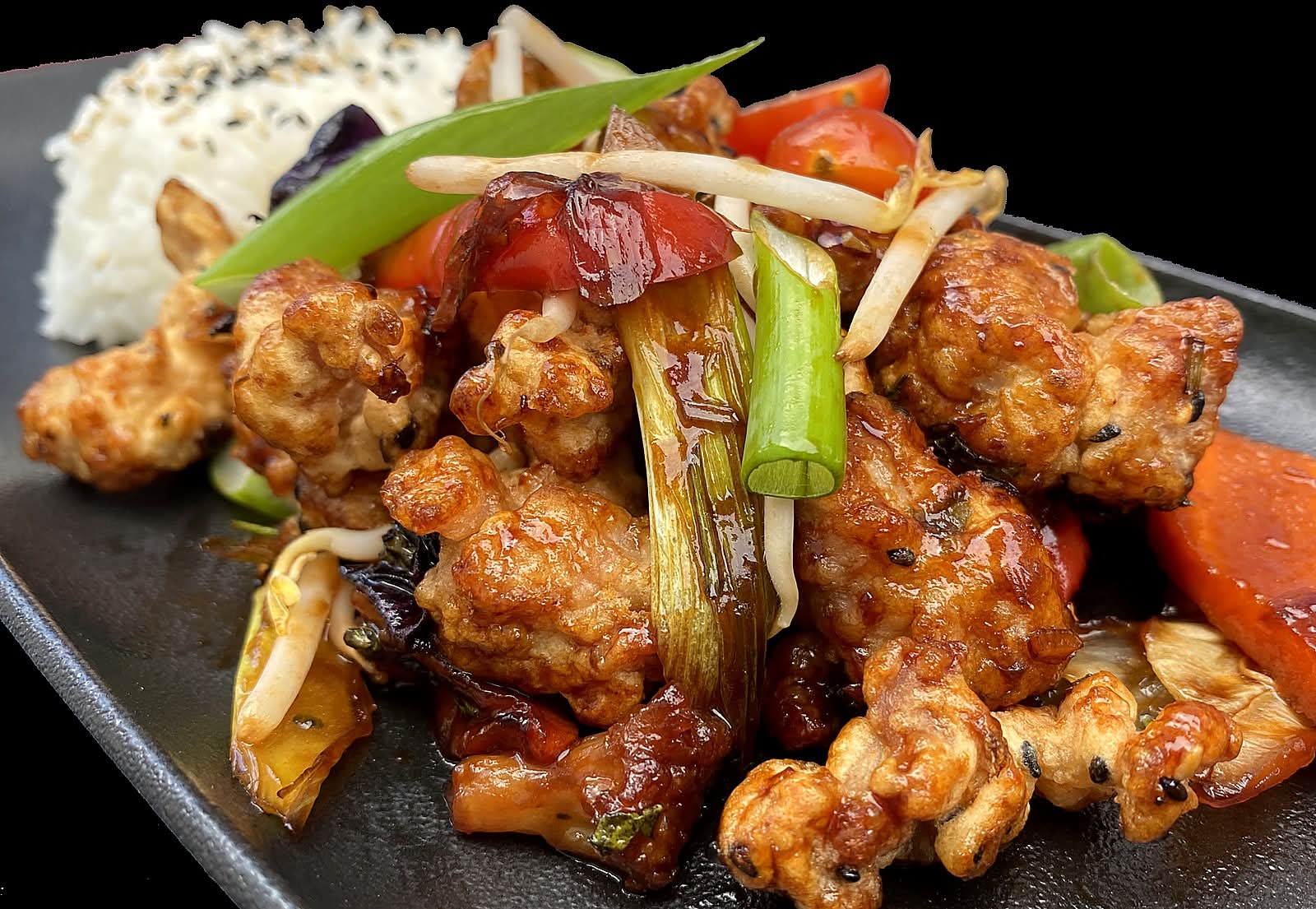 Poulet caramélisé + riz