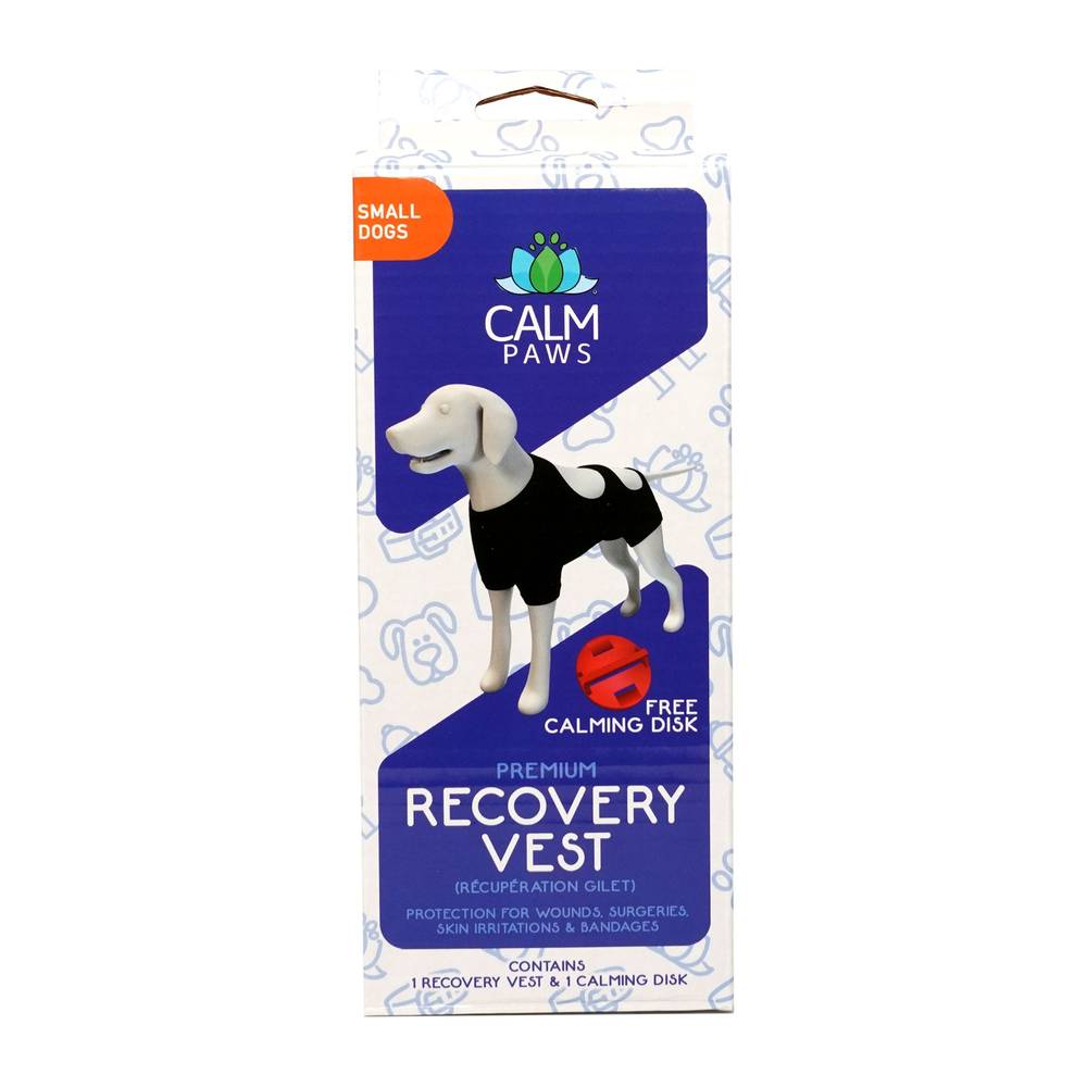 Calm Paws Premium Recovery Vest and Calming Disk for Dogs (Size: Small)