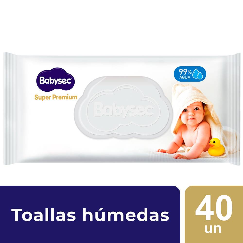 Babysec toallitas húmedas súper premium (bolsa 40 u)