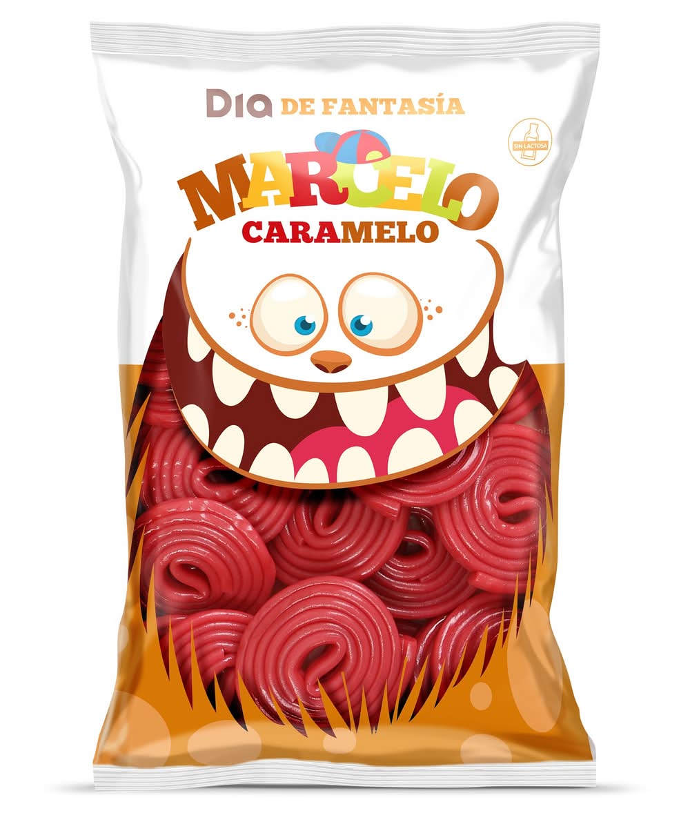 Regaliz Rueda Rojo Marcelo Caramelo De Dia Bolsa 225 G