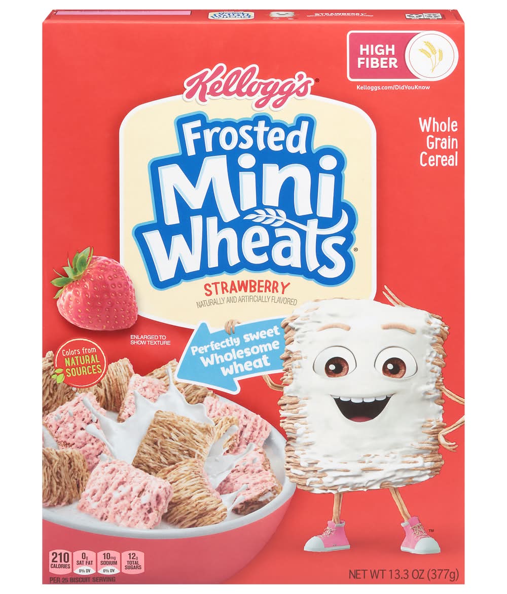 Frosted Mini-Wheats Breakfast Whole Grain Cereal, Strawberry (13.3 oz)