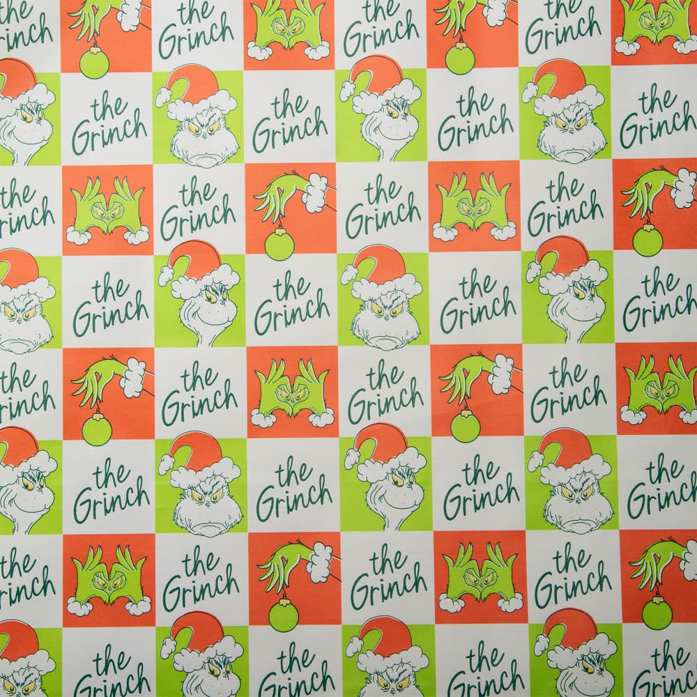 Christmas Gift Wrap Paper The Grinch Squares