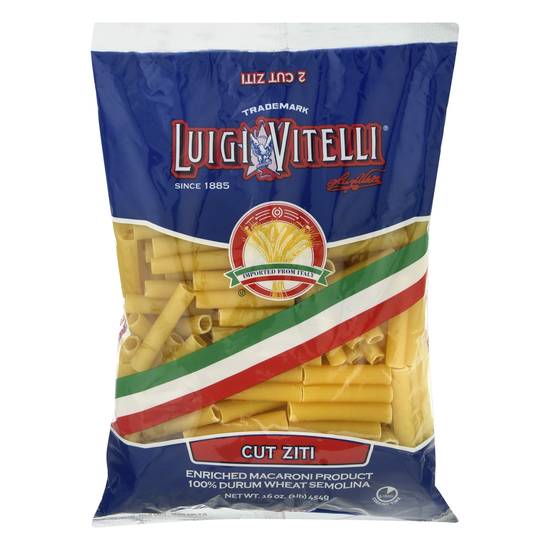 Luigi Vitelli 100% Durum Wheat Semolina Cut Ziti Pasta (16 oz)