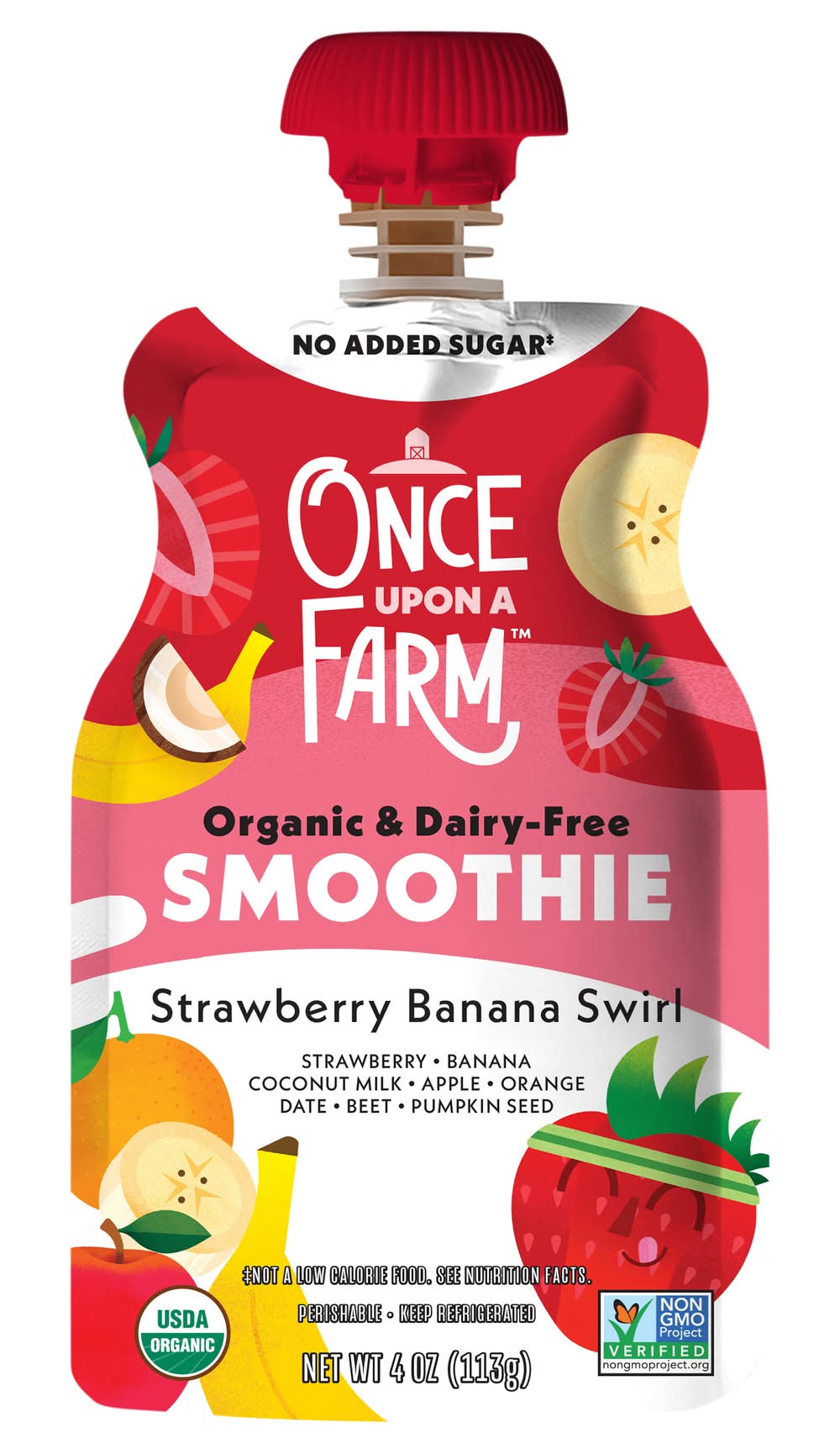 Once Upon a Farm Organic Smoothie, Strawberry Banana Swirl (4 oz)