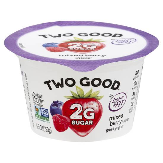 Two Good Mixed Berry Flavored Greek Low Fat Yogurt