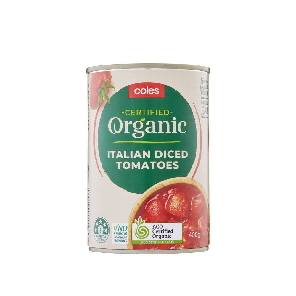 Coles Organic Diced Tomatoes 400g
