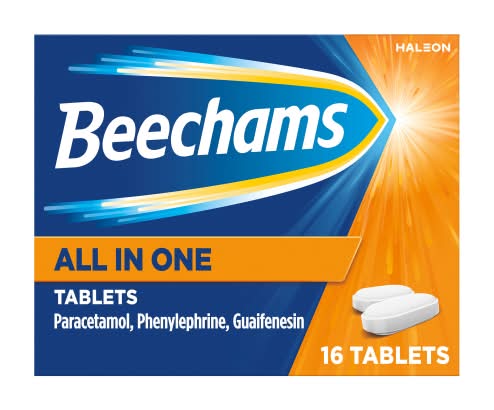 Beechams All in One Tablets, Cold and Flu Relief With Paracetamol (16 pack)