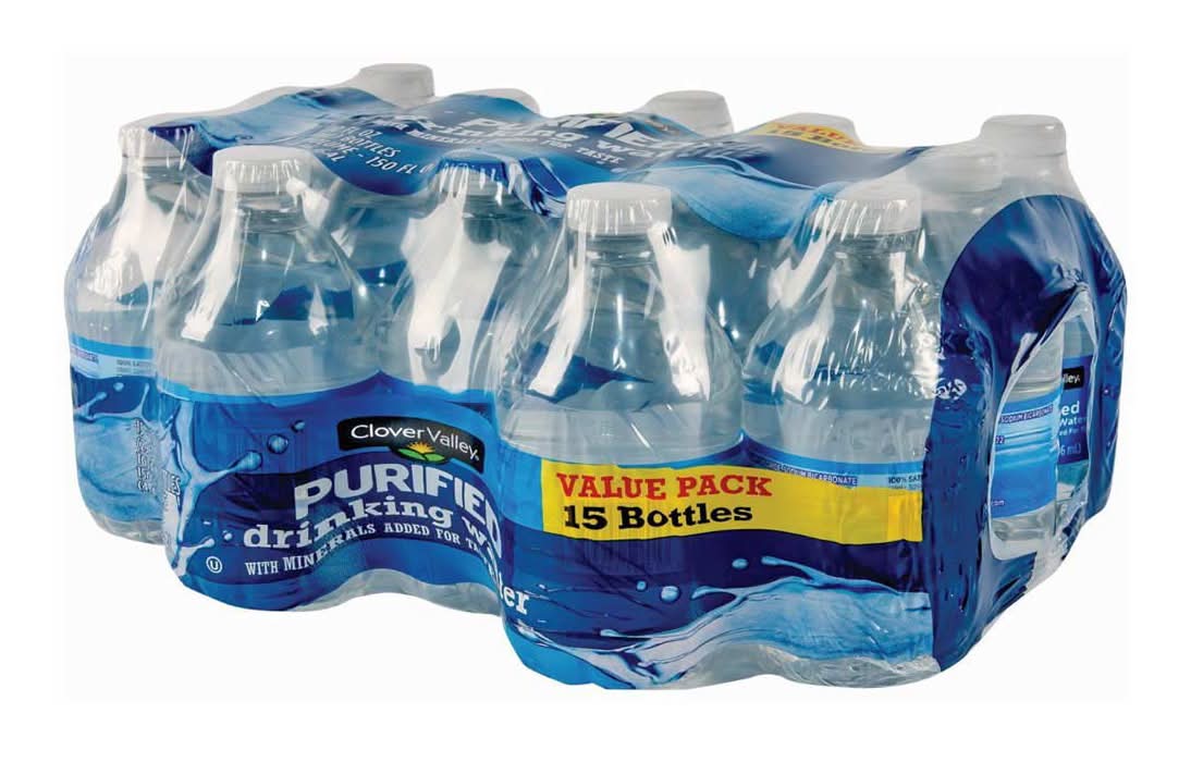 Clover Valley Purified Drinking Water Bottles 15 Count