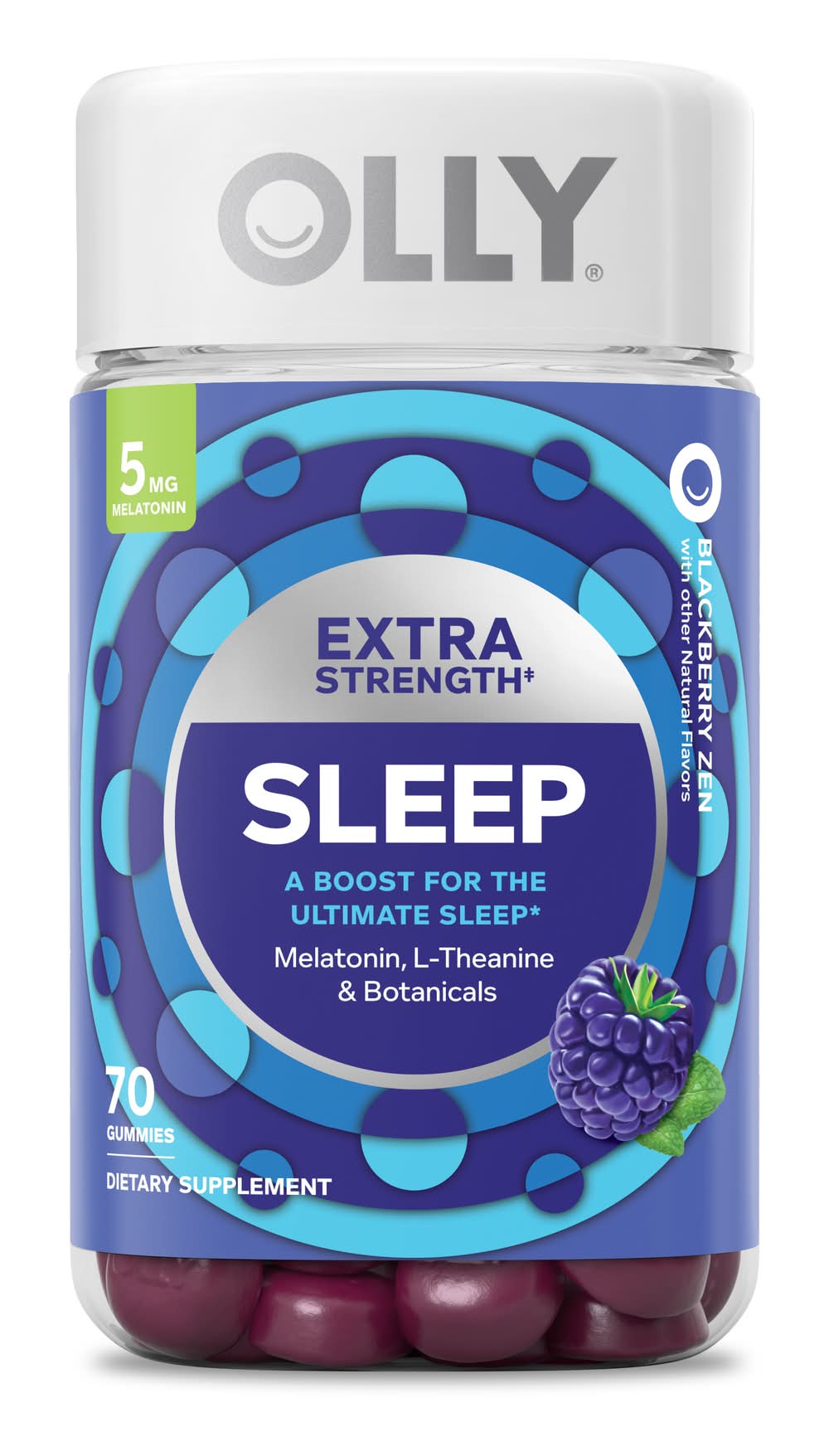 Olly Extra Strength Melatonin Sleep Gummies 5mg, Blackberry (70 ct)