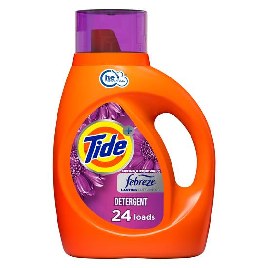 Tide Plus Febreze Freshness Spring & Renewal HE Turbo Clean Liquid Laundry, 37 OZ