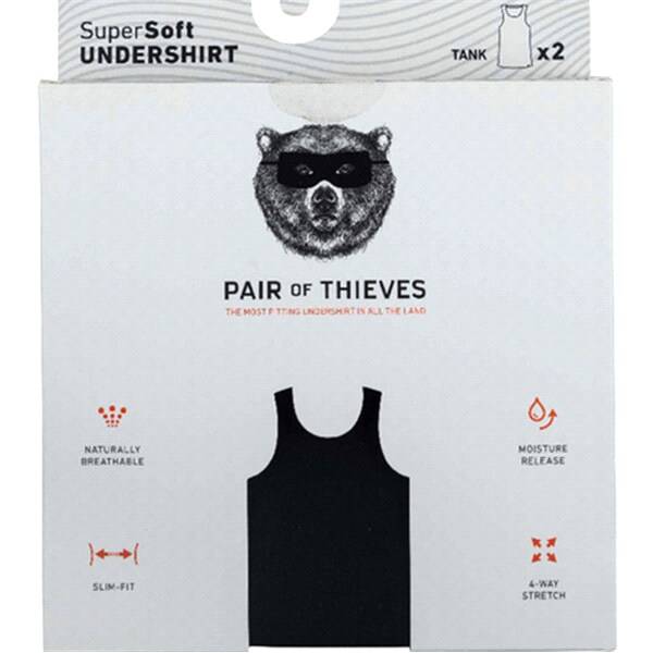 Pair of Thieves Men's A-Shirt, Black, 2 Pack, Medium