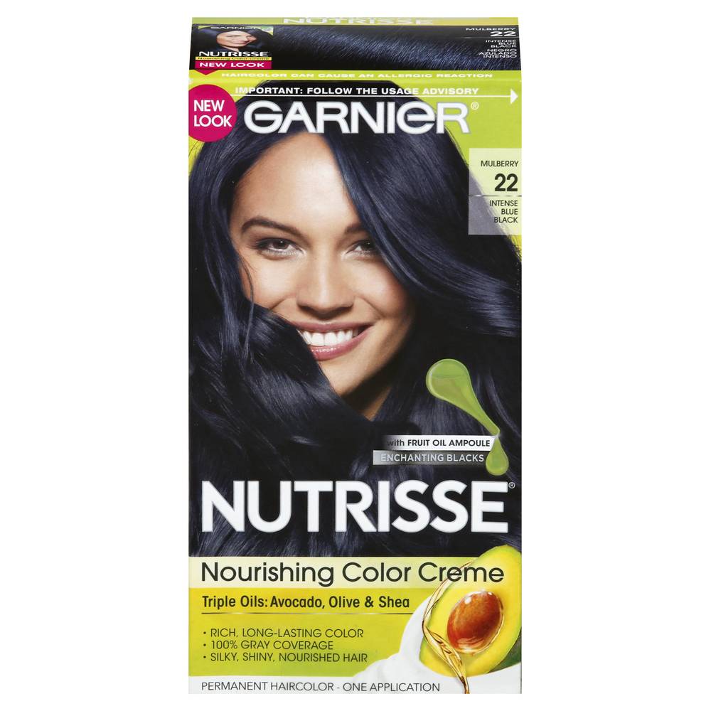 Garnier Nutrisse Mulberry 22 Intense Blue Black Permanent Haircolor