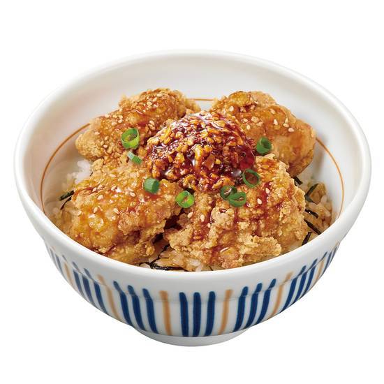食べラー鶏から丼 Fried Chicken Rice Bowl Chili Oil w/Chopped Spices