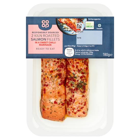 Co-op Kiln Roasted Salmon Fillets in a Sweet Chilli Marinade (2 pack)