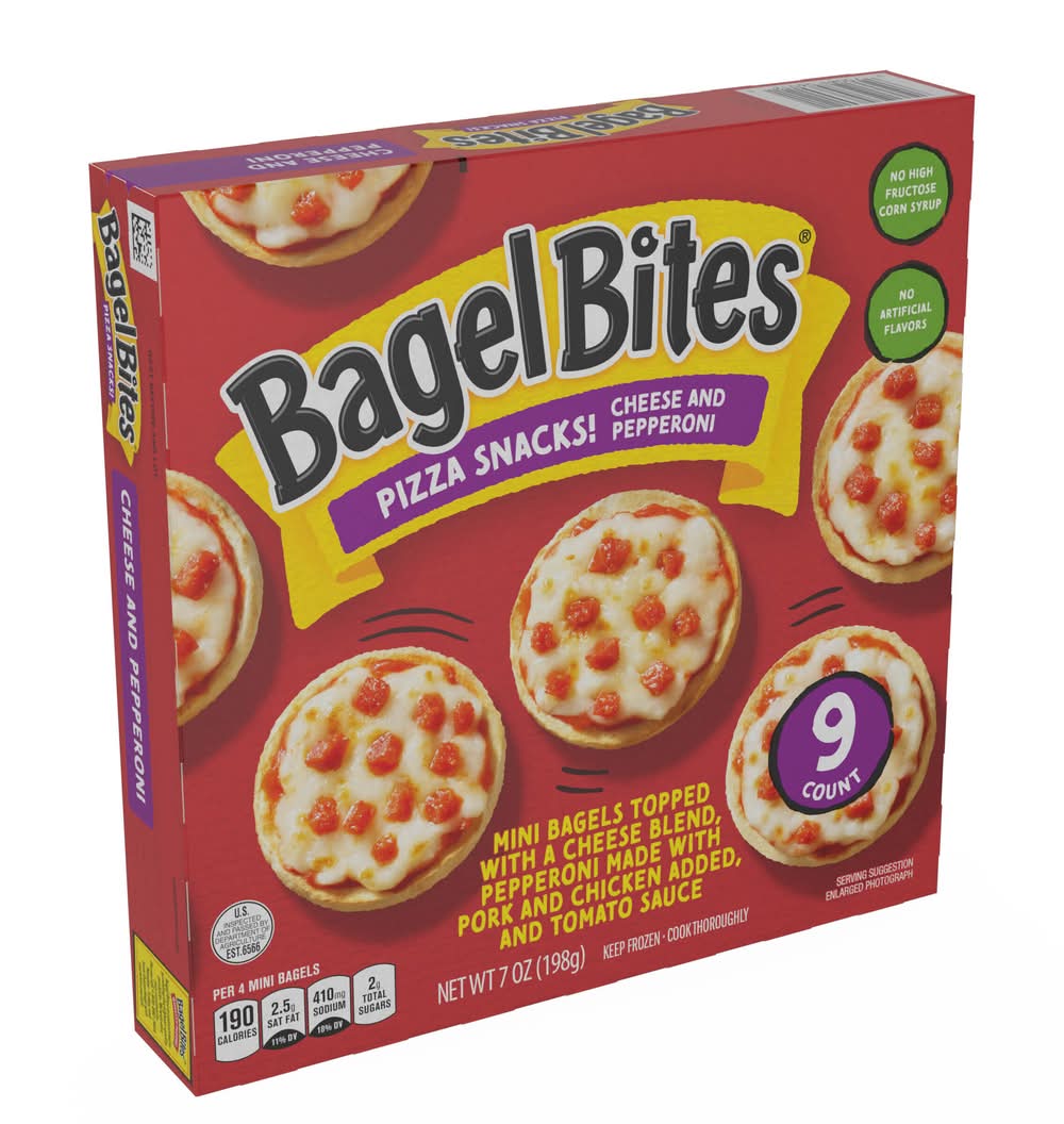 Bagel Bites Mini Pizza Snacks, Cheese and Pepperoni (7 oz, 9 ct)