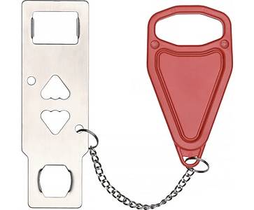 Excello Global Products Metal Portable Door Lock, Silver-Red