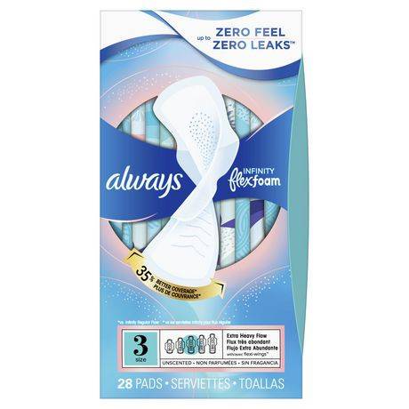 Always Infinity Size 3 Extra Heavy Flow Pads With Wings (150 g)