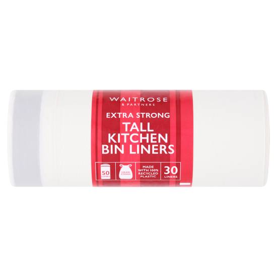 Waitrose Extra Strong Tall Kitchen Bin Liners (30 ct)