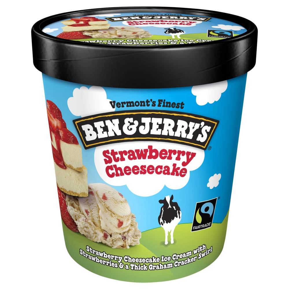 Ben & Jerry's Vermont's Finest Ice Cream, Strawberry-Cheesecake (473 ml)