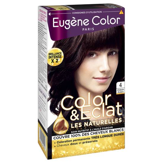 Eugène Color - Color et eclat n°4 chatain acajou coloration permanente les naturelles
