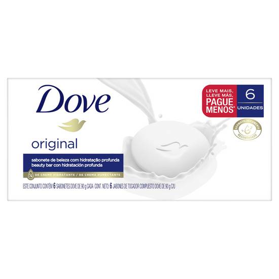 Dove pack sabonete em barra original (6 un, 90g)