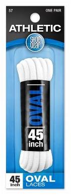 Shoe Gear Oval Shoe Laces - White 45": Nylon Shoelaces, 0.15" Width, Shoe Accessories