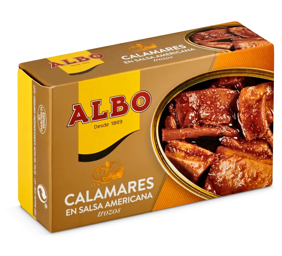 Trozos De Calamares En Salsa Americana Albo Lata 72 G