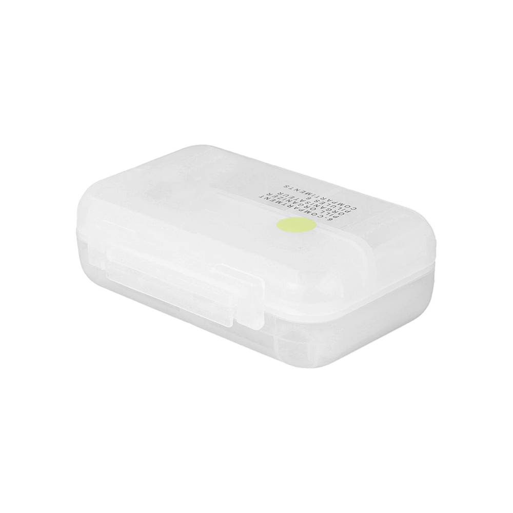 Miniso · Pastillero rectangular de 6 compartimientos