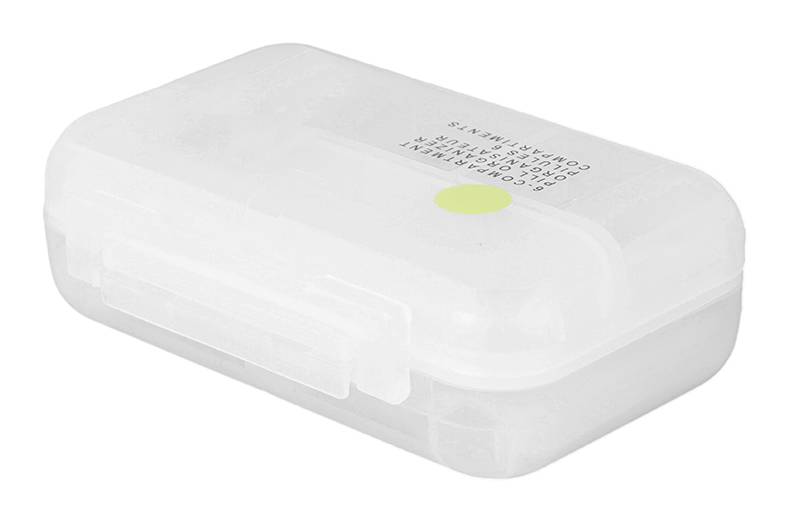 Miniso · Pastillero rectangular de 6 compartimientos