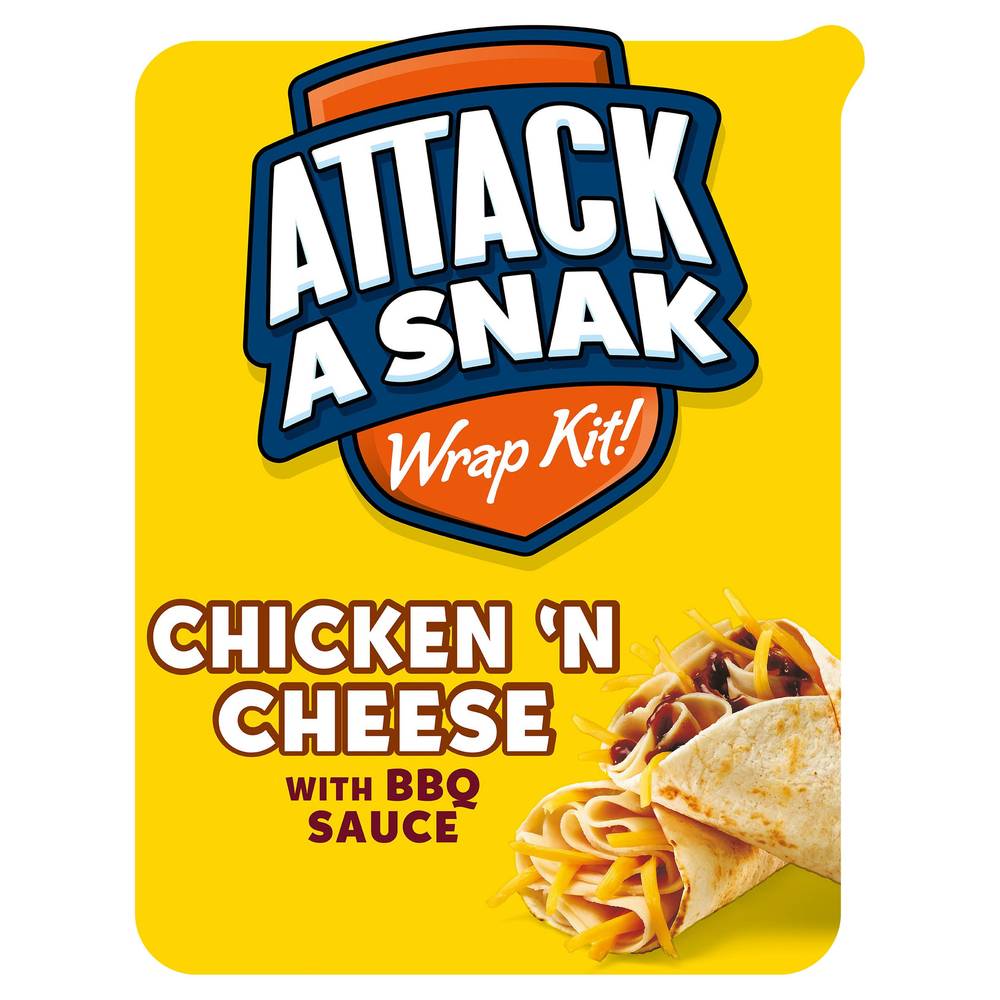 Attack A Snak 86g Chicken 'N Cheese With BBQ Sauce Wrap Kit