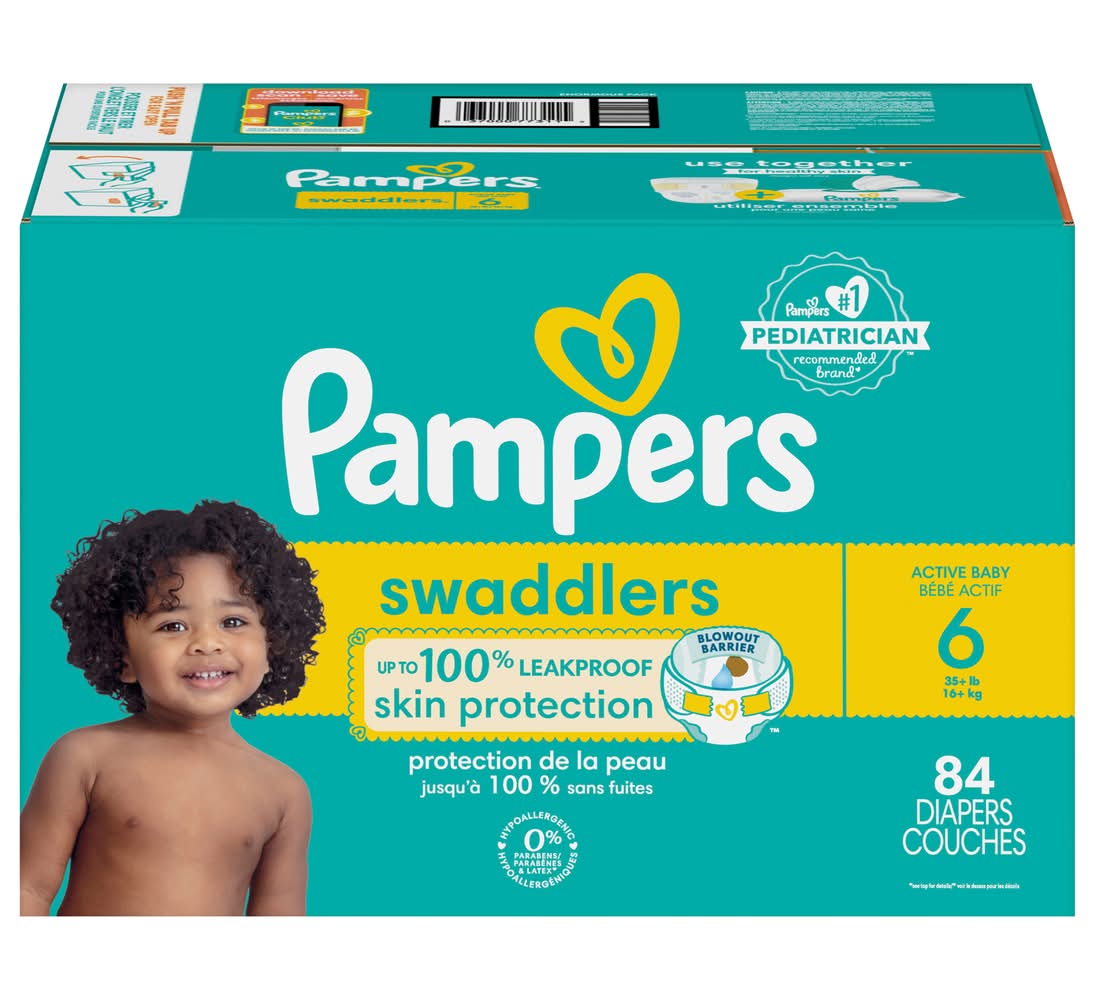 Pampers Swaddlers Skin Protection Active Baby Diapers, 6 (84 ct)