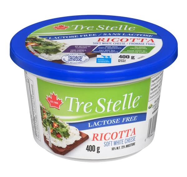 Tre Stelle Lactose Free Ricotta Fresh Soft White Cheese (400 g)