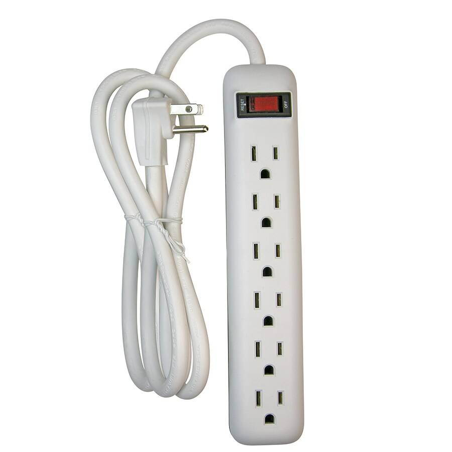 Utilitech 8-ft 6-Outlet Indoor White Power Strip | UTPB41115