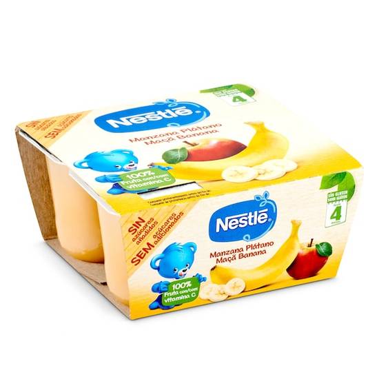 Preparado de manzana y plátano Nestlé pack 4 x 100 g