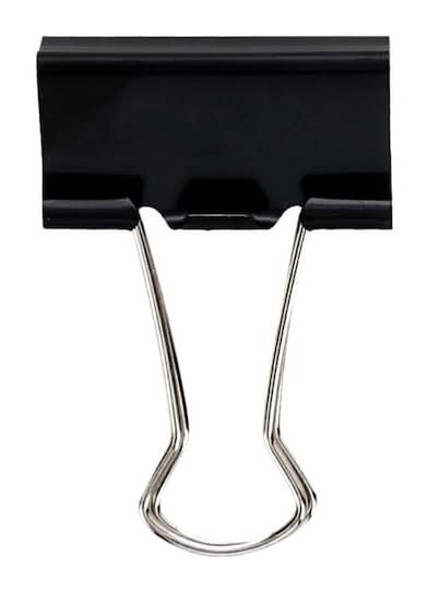 Jot Binder Clips, 1.3 in, Black (12 ct)