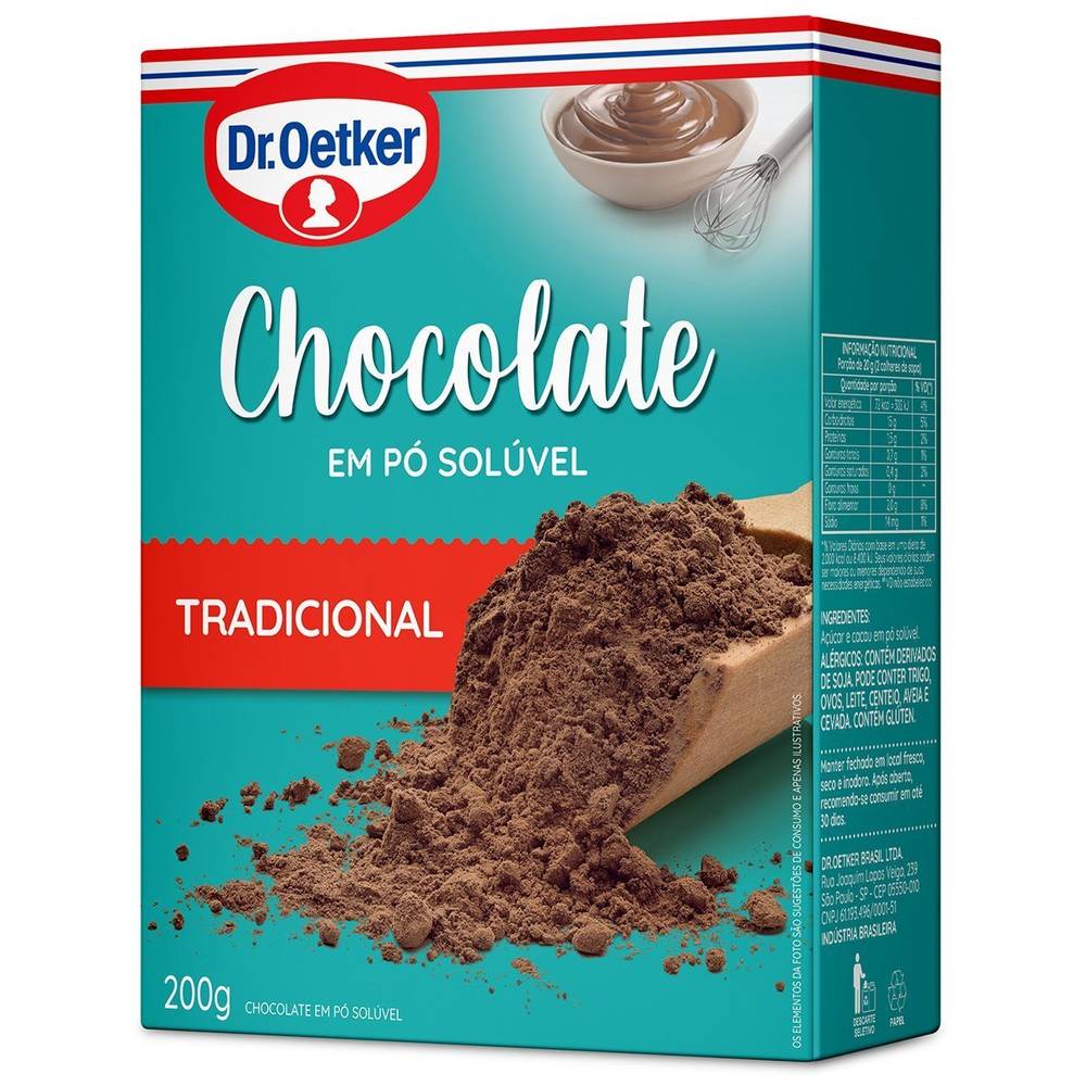 Dr. oetker chocolate em pó solúvel decoração (200g)