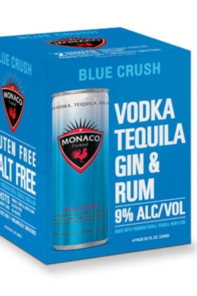 Monaco Blue Crush Gluten Free Vodka Tequila Gin & Rum (4 ct, 12 fl oz)