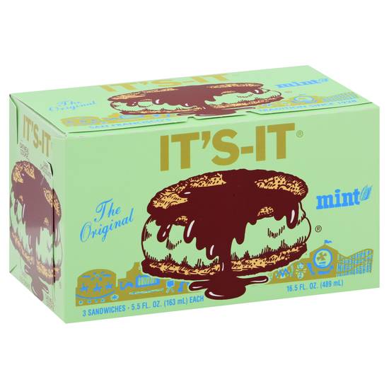 It's-It Original Mint Ice Cream Sandwiches (3 ct)