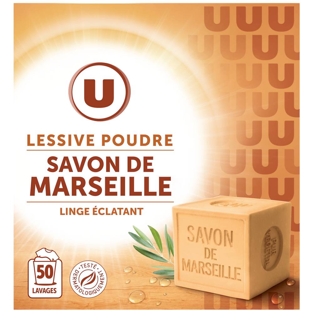 Les Produits U - U lessive poudre au savon de Marseille 50 lavages