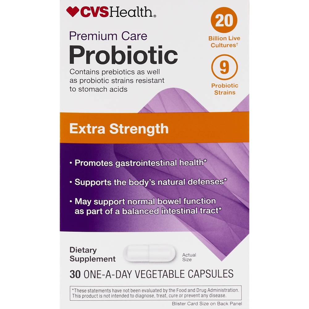 CVS Health Extra Strength Daily Probiotic Capsules, 30 CT