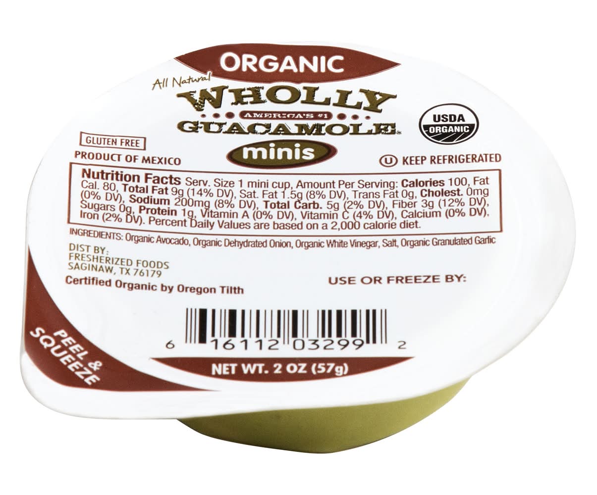 Organic Guacamole 12 X 57G Sl 30 9T6H / WHOLLY Organic Guacamole Minis (12 x 57 g)