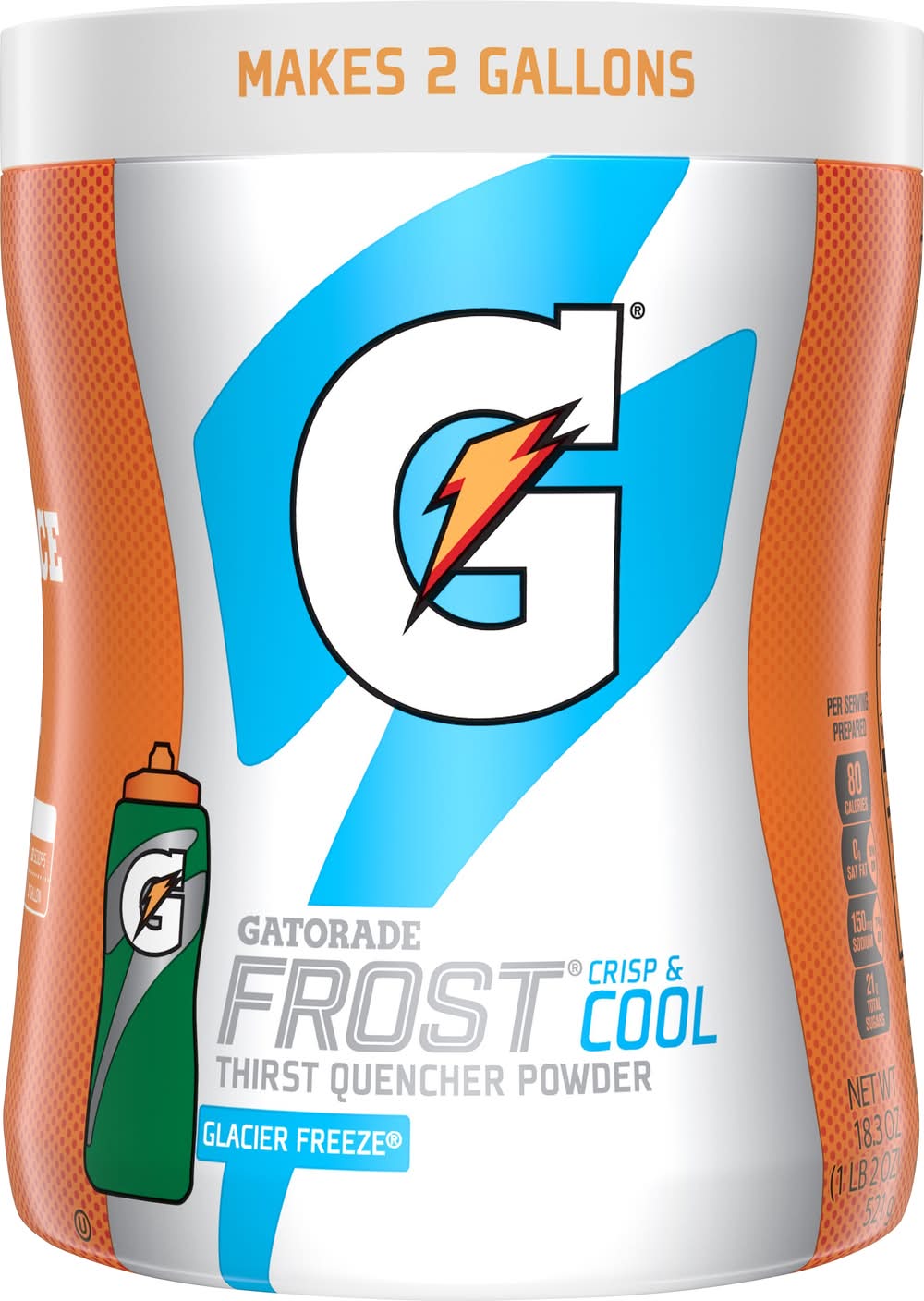 Gatorade Frost Crisp & Cool Thirst Quencher Powder Drink, Glacier Freeze (18.3 oz)