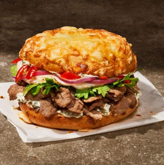 Spicy Steak Asiago Bagel Stack