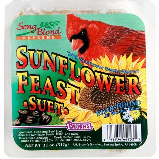 Brown's Garden Chic! Sunflower Feast Suet For Wild Birds