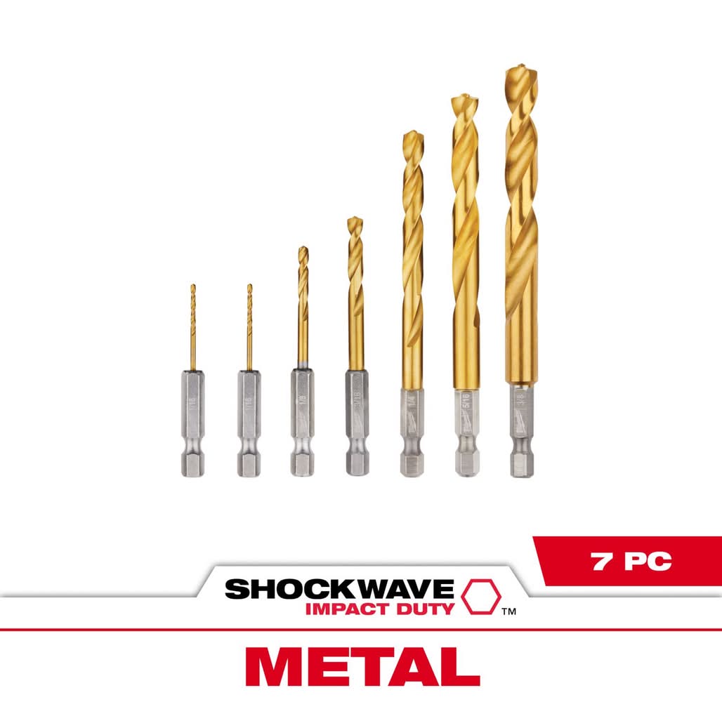 Milwaukee Shockwave Drive Bit Set Titanium 7 Pc