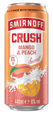 Smirnoff Mango & Peach, Crush Ready To Drink Premix Vodka Cocktail (0.44L)